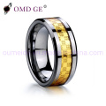 Simple Design Tungsten Steel High Polished Gold Plated Ring